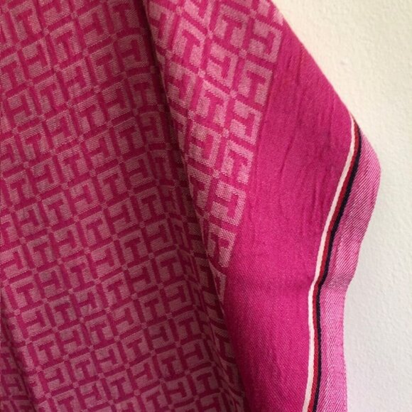 TOMMY HILFIGER Monogram TH Pink Long Shawl/Scarf - Picture 6 of 12